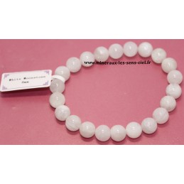 Bracelet Boules 8mm pierre de lune Blanche