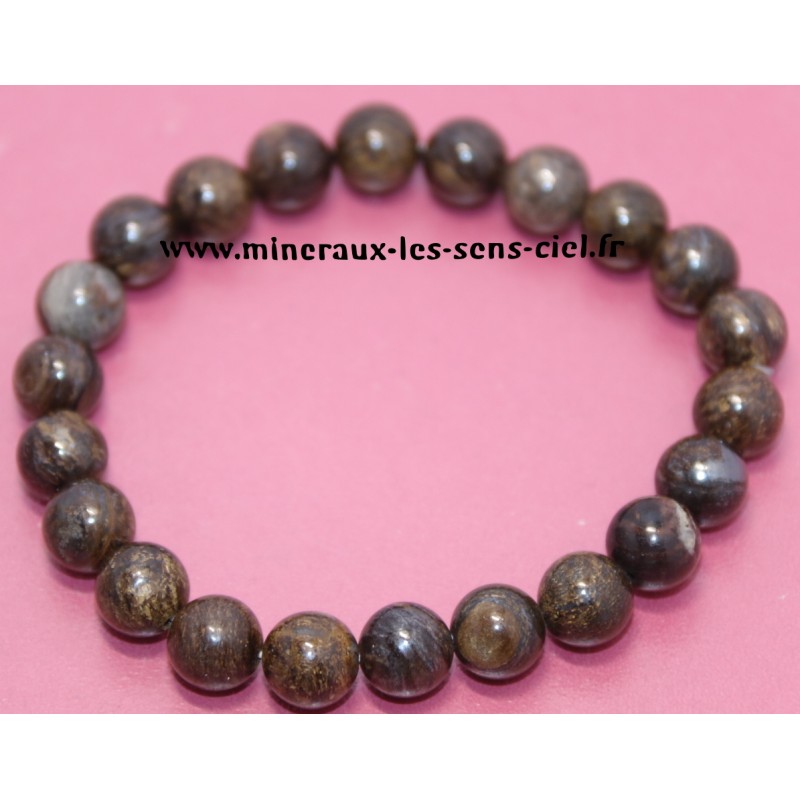 Bracelet boules 8mm pierre Bronzite