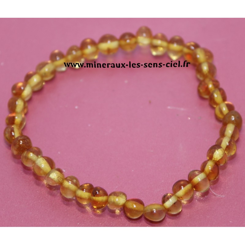 Bracelet boules ambre naturelle