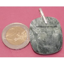 Pendentif pierre Séraphinite avec bélière argent de Russie