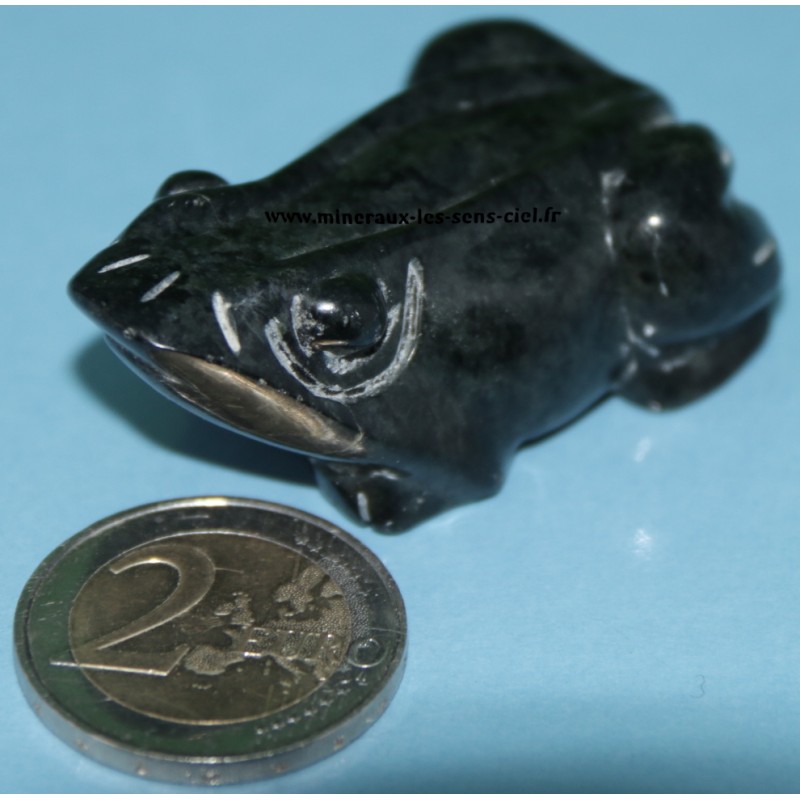 Grenouille en pierre onyx noire