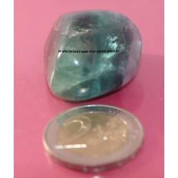 Fluorine ou fluorite bleu/vert pierre roulée