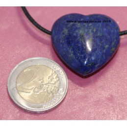 Pendentif Coeur Lapis Lazuli poli pierre d'Afghanistan
