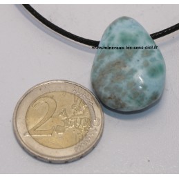 Pendentif goutte Larimar pierre roulée