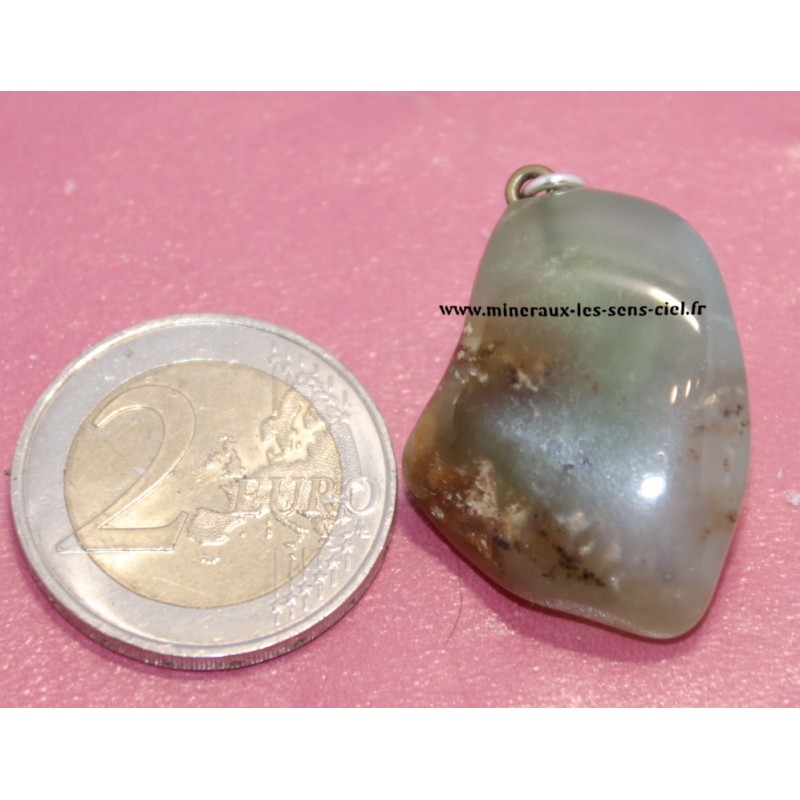 Pendentif Prehnite pierre roulée