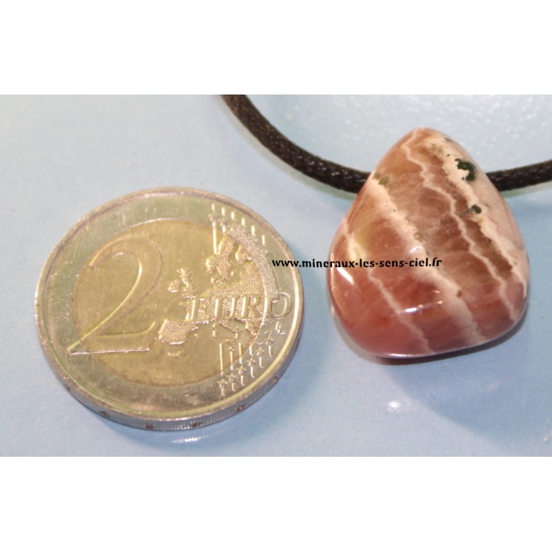 Pendentif goutte pierre rhodochrosite qualité extra