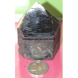 Pointe tourmaline noire brute poli