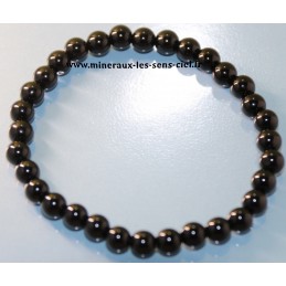 Bracelet boules 6mm pierre onyx noire