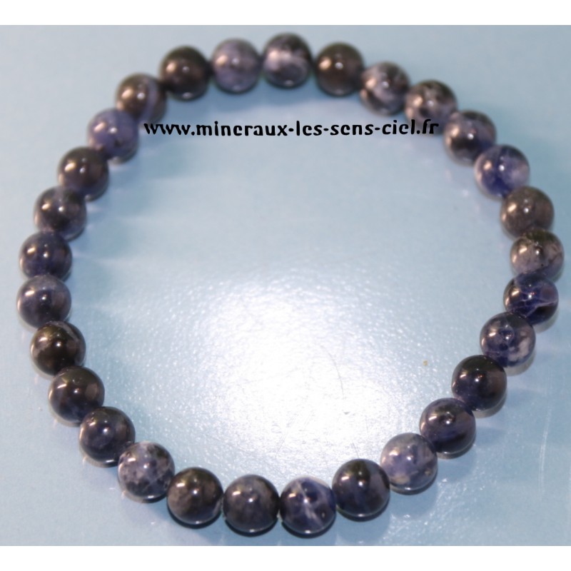 Bracelet boules 6mm pierre sodalite poli