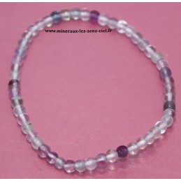 Bracelet boules 4mm pierre fluorite ou fluorine poli