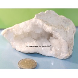 Paire de géode quartz ou cristal de roche brute du Maroc