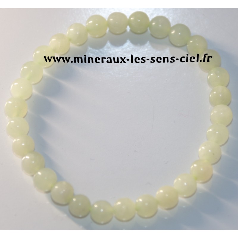 Bracelet boules 6mm pierre serpentine