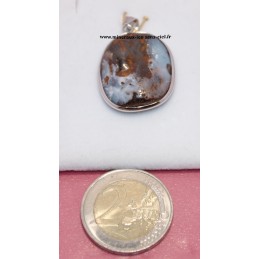 Pendentif pierre opale boulder monté sur argent