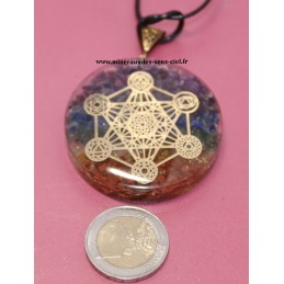 Pendentif orgonite 50mm pierre 7 chakras Archange Métatron