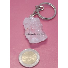 Porte clé pierre quartz ou cristal de roche brute