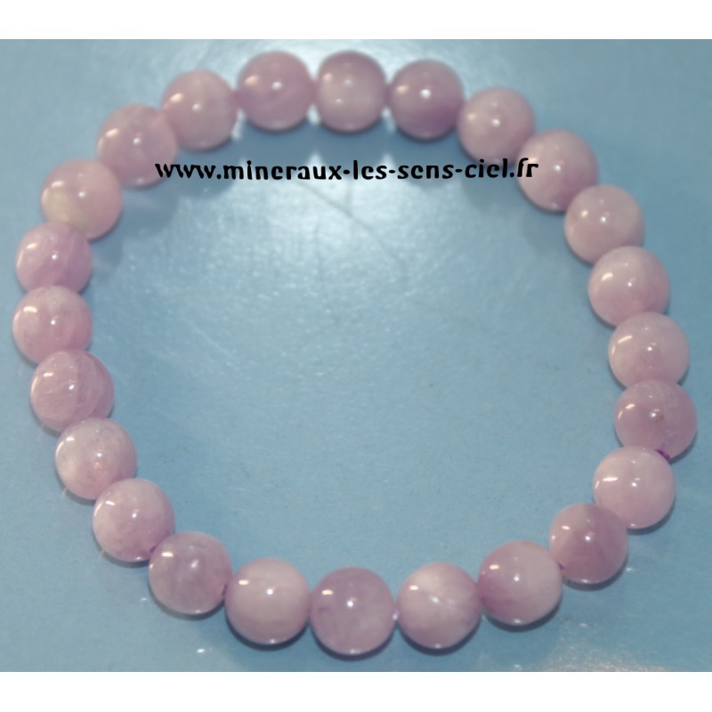 Bracelet boules 8mm pierre kunzite qualité extra