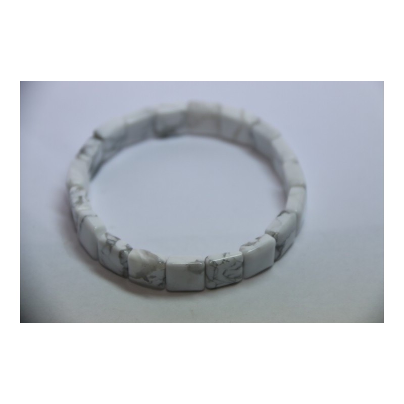 Bracelet Square Howlite Blanche