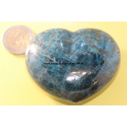 Coeur en pierre apatite bleue