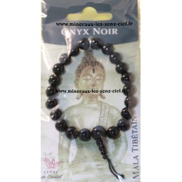 Bracelet boules 8mm mala pierre onyx noire