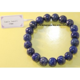 Bracelet boules 10mm pierre lapis lazuli d’Afghanistan