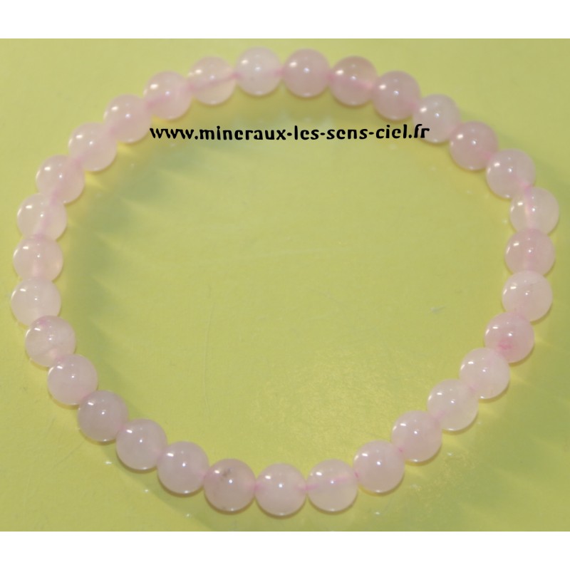 Bracelet boules 6mm pierre quartz rose