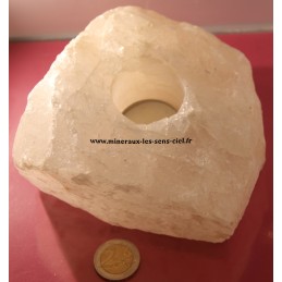 Bougeoir en quartz brute du Maroc