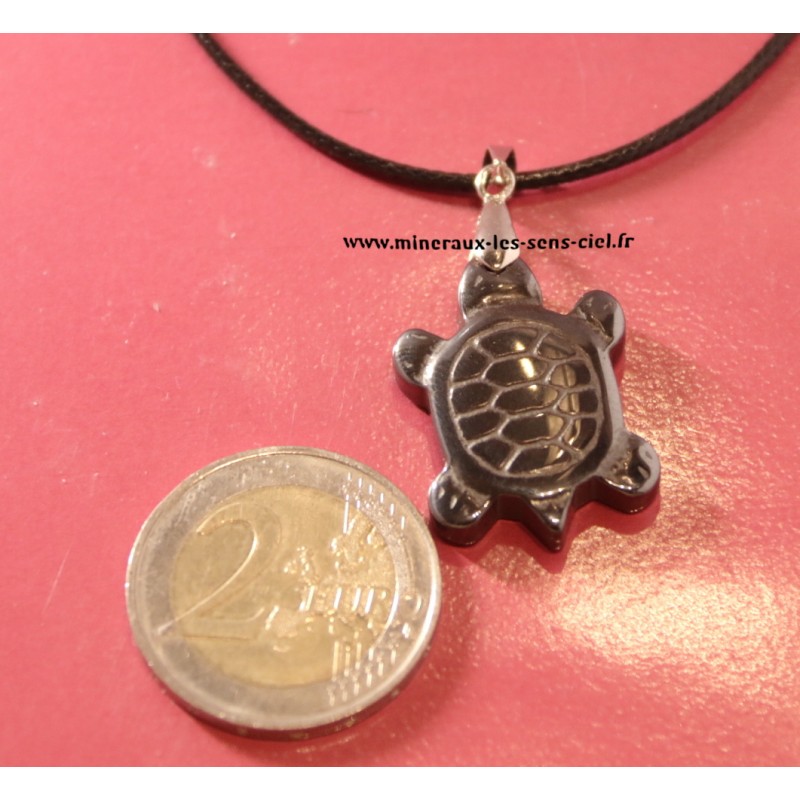 pendentif tortue pierre hématite