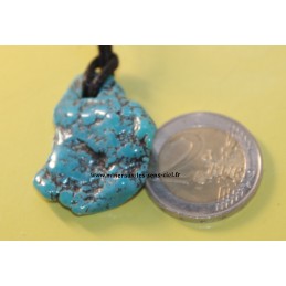 pendentif pierre turquoise d'arizona véritable brut poli