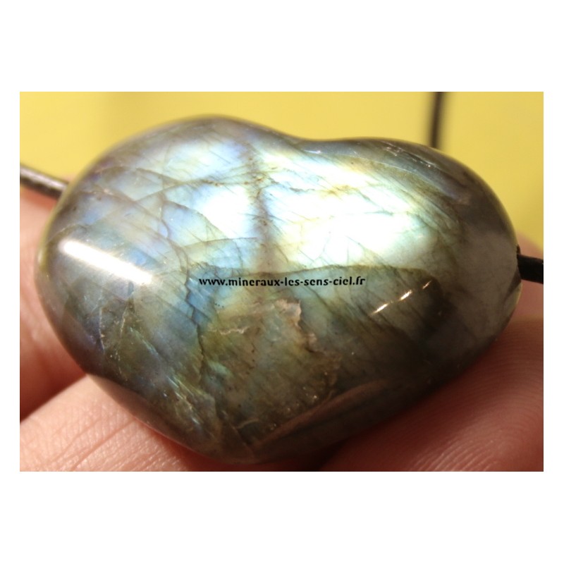 pendentif coeur pierre labradorite