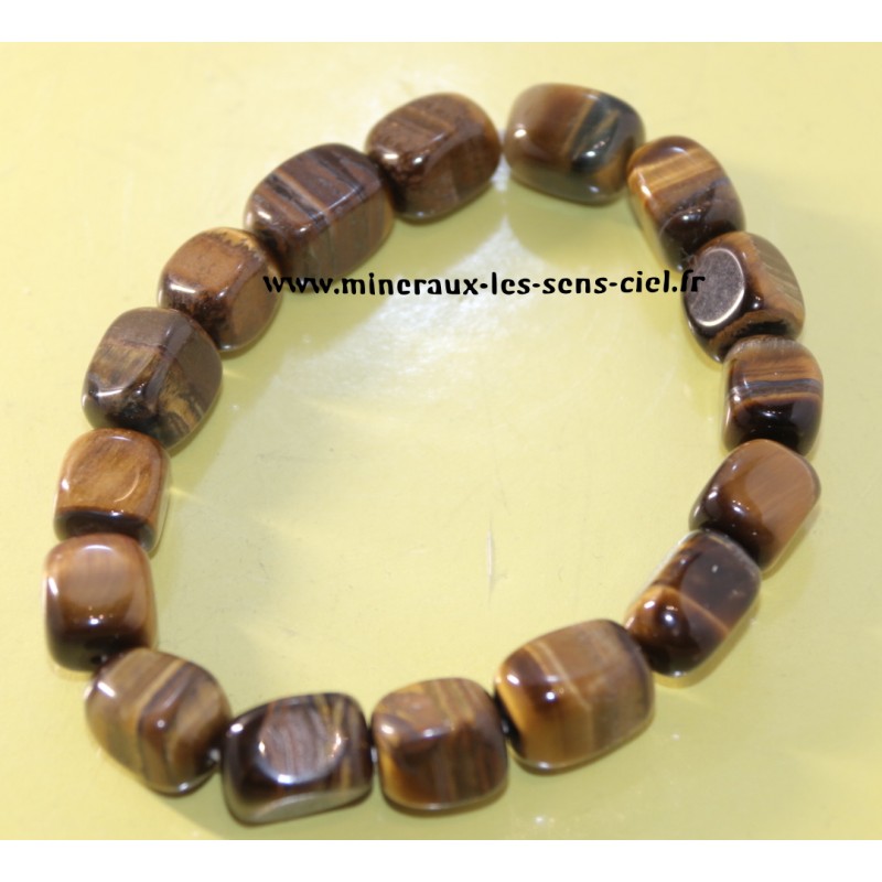 bracelet nugget pierre oeil de tigre