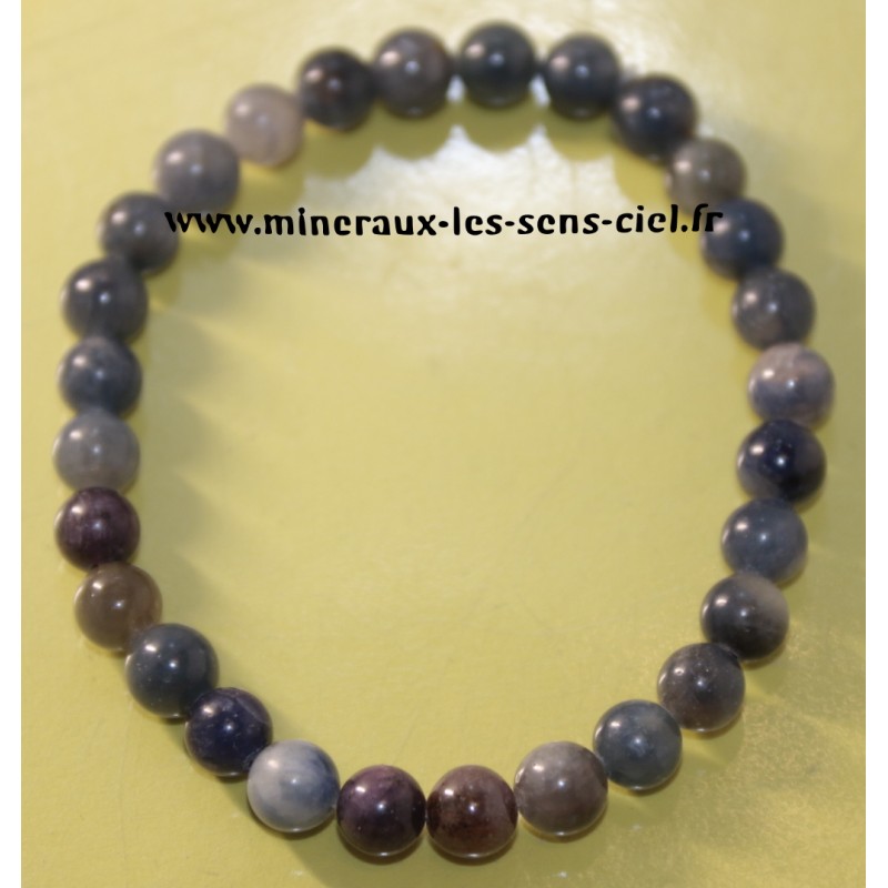 bracelet boules 6mm pierre de saphir