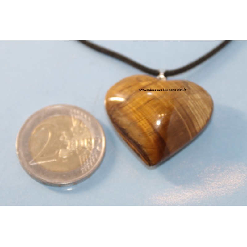 pendentif coeur pierre oeil de tigre