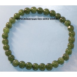 bracelet boules 6mm pierre de jade néphrite