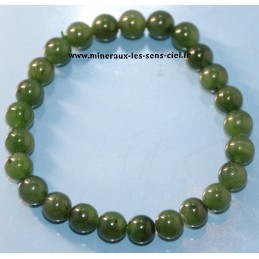 bracelet boules 8mm pierre de jade néphrite