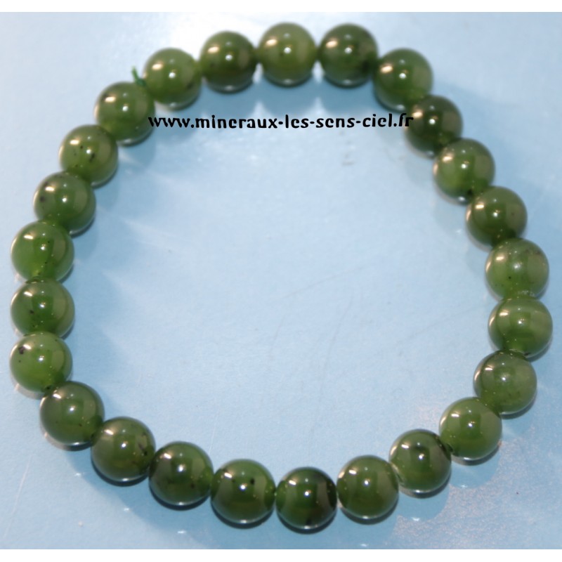 bracelet boules 8mm pierre de jade néphrite