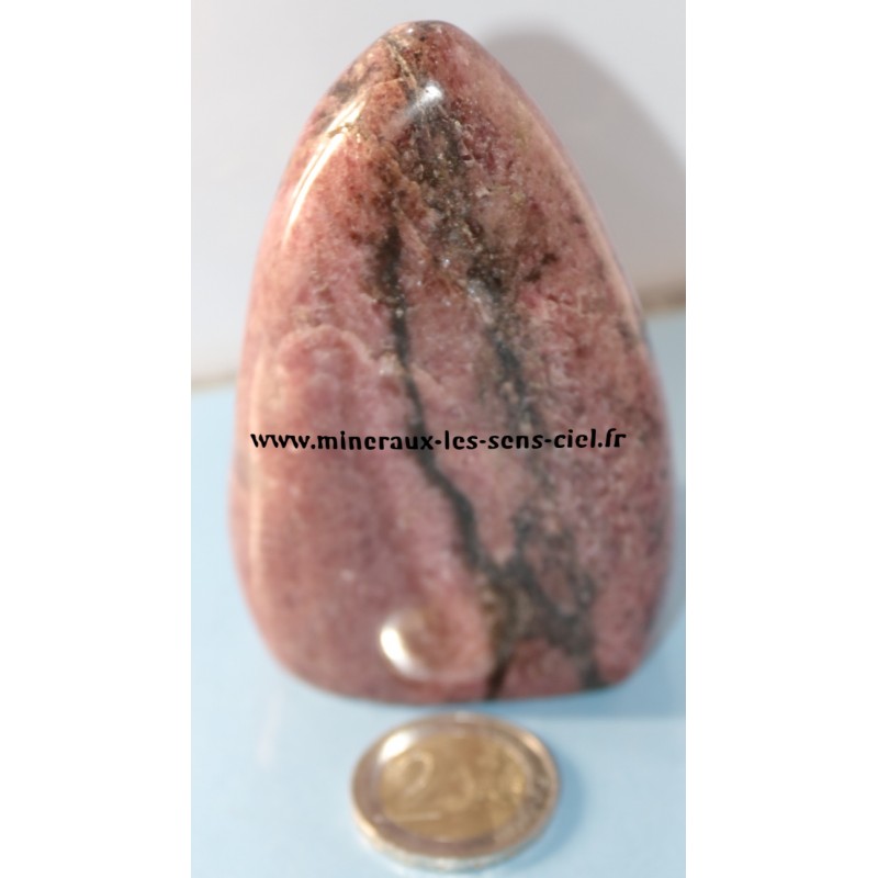 bloc de pierre poli rhodonite