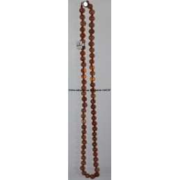 collier boules 8mm pierre cornaline 60cm