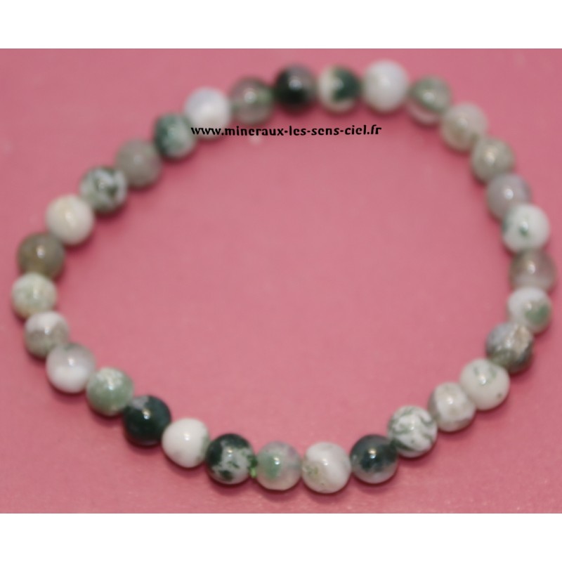 bracelet boules 6mm agate mousse