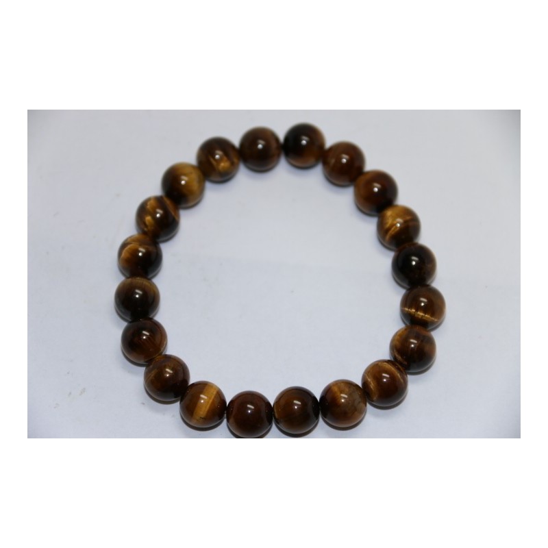 Bracelet Boules Oeil de Tigre 10mm 