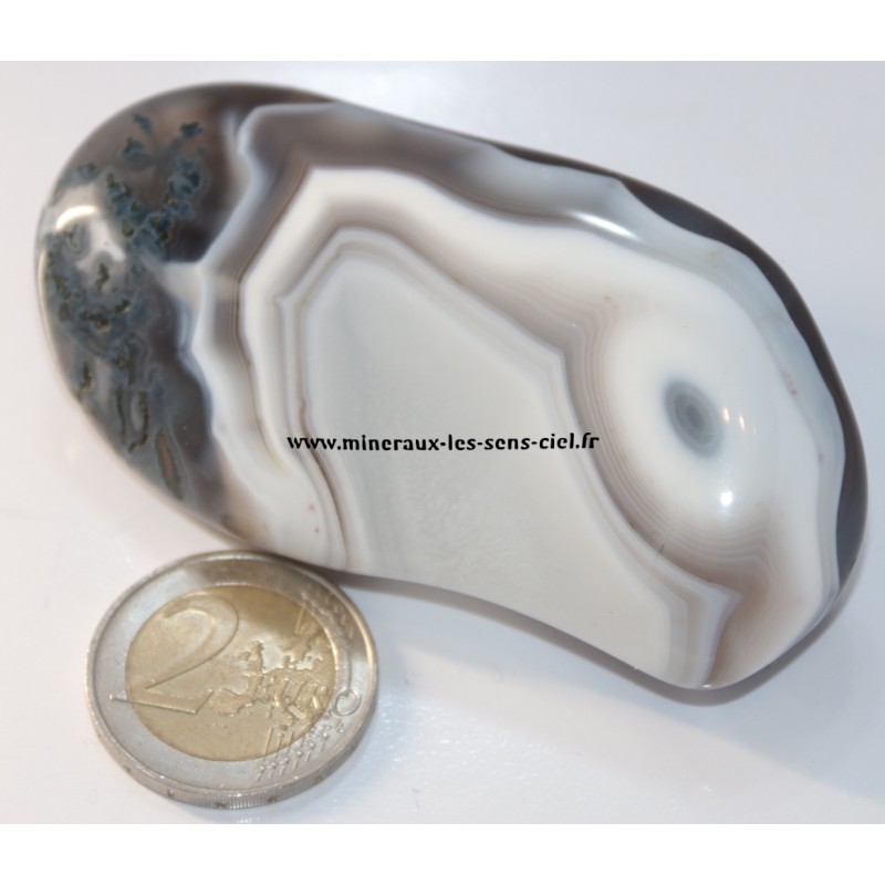 agate de Botswana galet pierre roulée