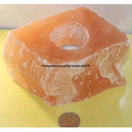 bougeoir pierre sélénite orange brut