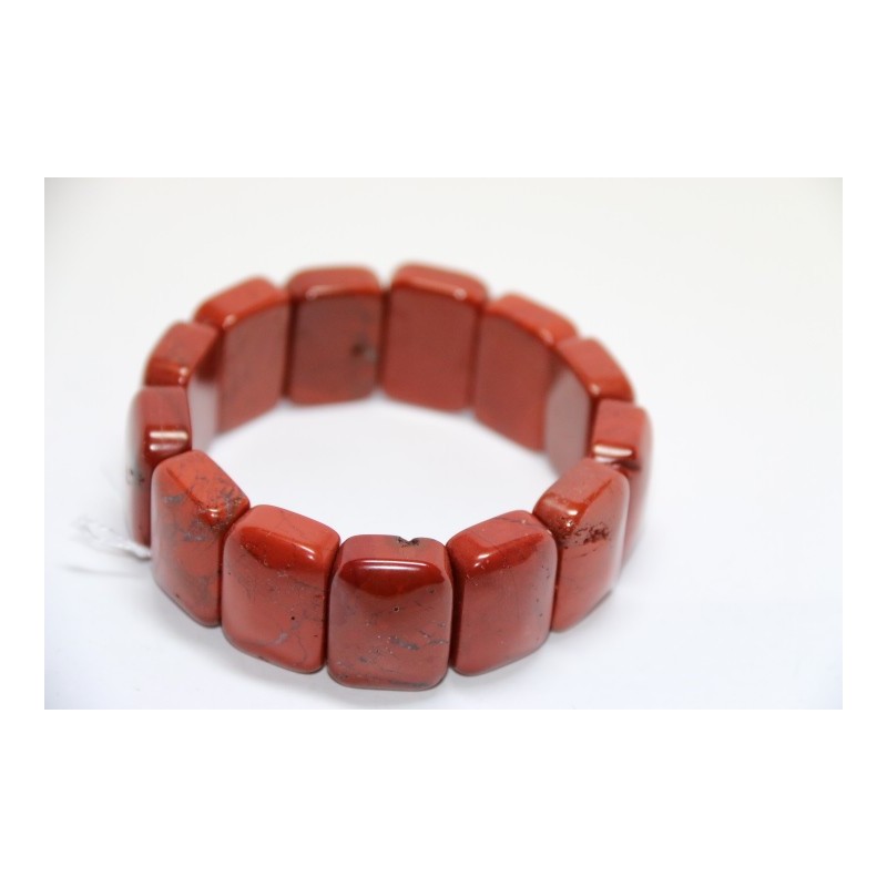 Bracelet plaquette large Jaspe Rouge