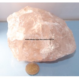 bloc de pierre quartz rose brut qualité extra du Madagascar