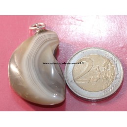 pendentif agate de Botswana poli