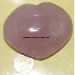 Coeur en pierre quartz rose du Madagascar