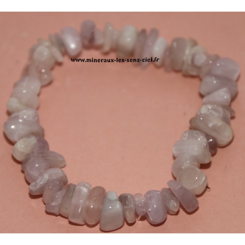 Bracelet baroque kunzite poli