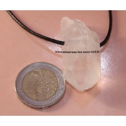 pendentif pointe pierre cristal de roche brut