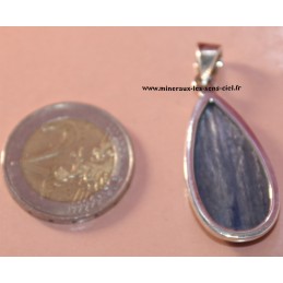 pendentif pierre disthen cyanite monté sur agrent