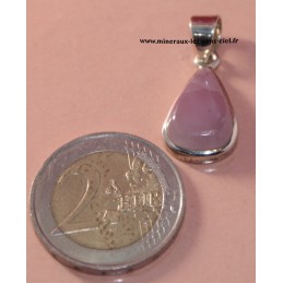 pendentif kunzite monté sur argent