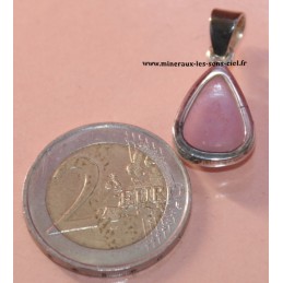 pendentif pierre kunzite monté sur argent